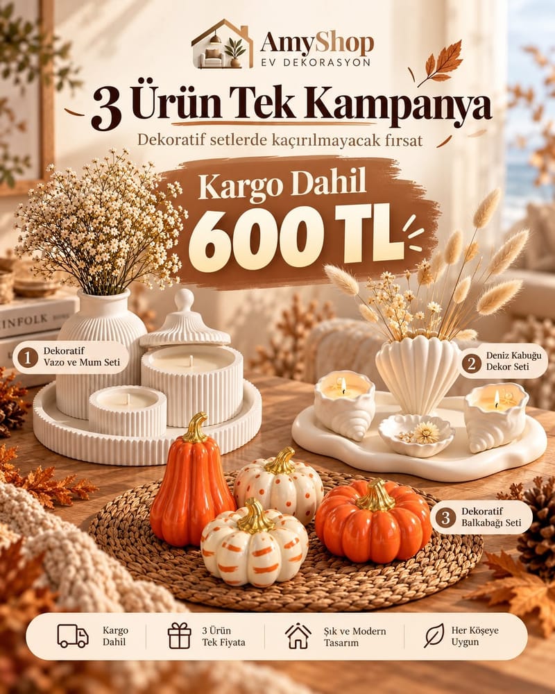3 Ürün Tek Kampanya – Dekoratif Set Paketi