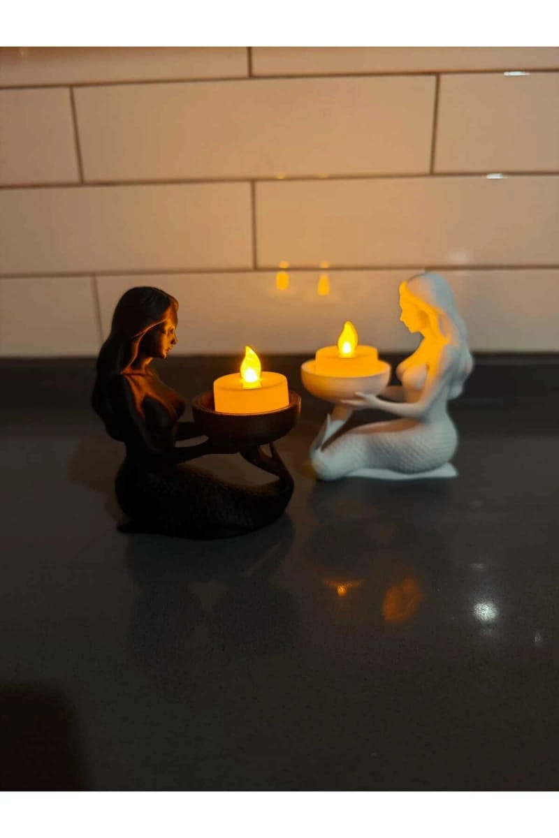 Dekoratif Denizkızı LED Mumluk küçük görsel 3